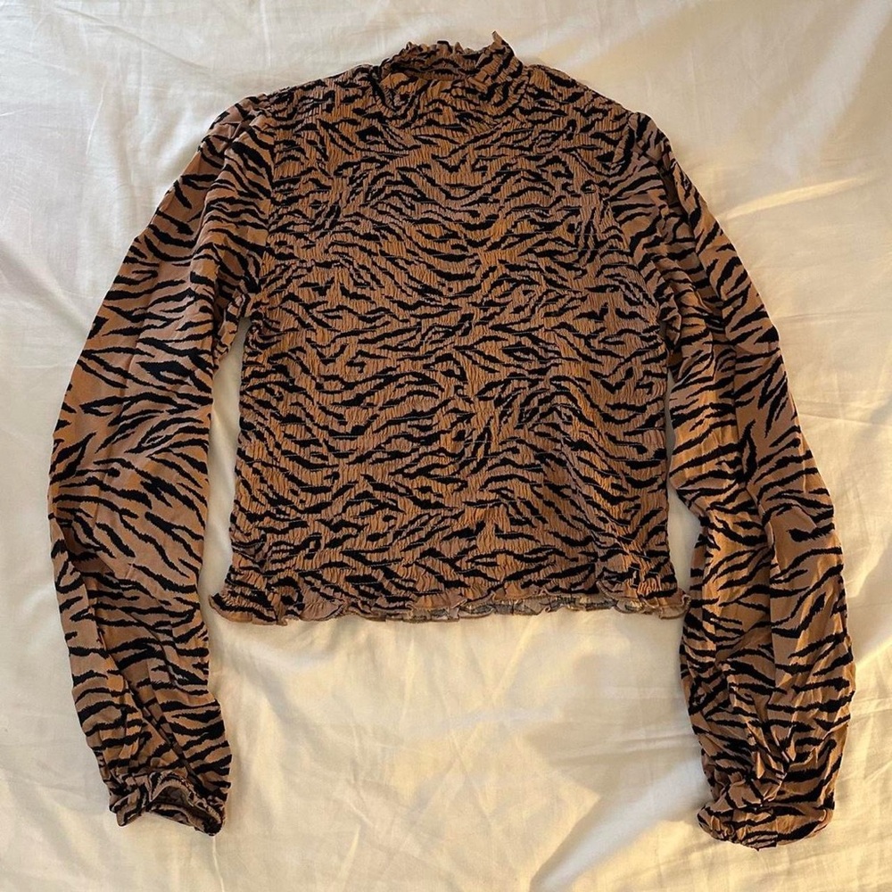 Wild Fable Brown and Black Animal Print Blouse